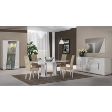 Status Lisa White High Gloss Dining Table