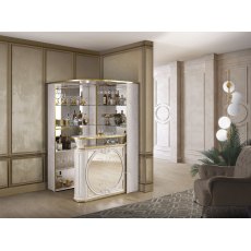 H2O Design Aurora Beige Radica-Gold Mirror Bar Unit