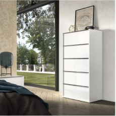 Status White Luna 5 Drawer Chest Status White Luna 5 Drawer Chest