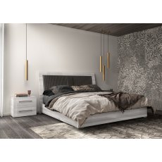 Status Mia Silver Bed With Upholstered Headboard