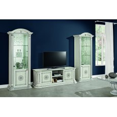 H2O Design Aurora White-Silver Low Sideboard Tv Unit