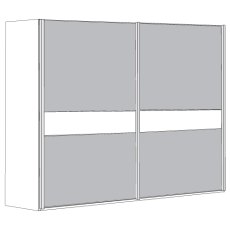 3 Door Sliding Wardrobe with 1 Centre Pebble Grey Glass and 2 Wooden Doors in Carcase Colour, all do