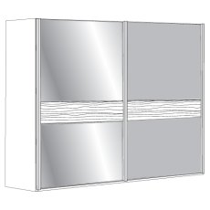4 Door Sliding Wardrobe with 2 Centre Crystal Mirror and 2 Pebble Grey Glass with 2 Panels,synchrono 4 Door Sliding Wardrobe with 2 Centre Crystal Mirror and 2 Pebble Grey Glass with 2 Panels,synchrono