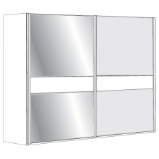2 Door Sliding Wardrobe with 1 Left Crystal Mirror and 1 Right Pebble Grey Glass with 5 Panels 2 Door Sliding Wardrobe with 1 Left Crystal Mirror and 1 Right Pebble Grey Glass with 5 Panels