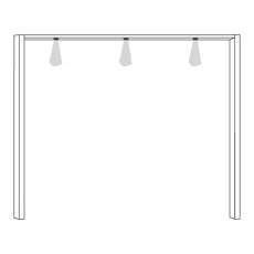 3 Door Sliding Wardrobe with 1 Centre Havana Glass and 2 Wooden Doors in Carcase Colour, all doors w