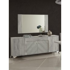H2O Design Alexa Light Grey Glossy 4 Door Buffet