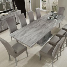 H2O Design Alexa Light Grey Glossy Extendable Table