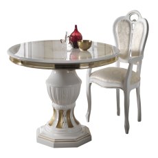 Ben Company Betty White Gold Round Extendable Table Ben Company Betty White Gold Round Extendable Table