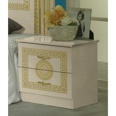 Ben Company New Serena Beige & Gold Night Table