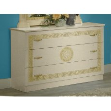 Ben Company New Serena Beige & Gold 3 Drawer Dresser Ben Company New Serena Beige & Gold 3 Drawer Dresser