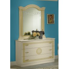 Ben Company New Serena Beige & Gold 3 Drawer Dresser