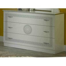 Ben Company New Serena White & Silver 3 Drawer Dresser Ben Company New Serena White & Silver 3 Drawer Dresser