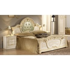 Ben Company Sara Beige Padded Headboard Bed Ben Company Sara Beige Padded Headboard Bed