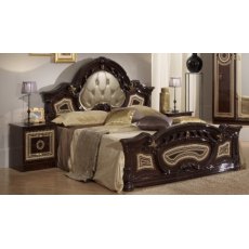 Ben Company Sara Mahogany Padded Headboard Bed Ben Company Sara Mahogany Padded Headboard Bed
