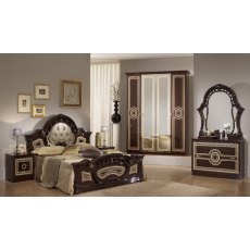Ben Company Sara Mahogany Bedroom Group with 4 Door Wardrobe Ben Company Sara Mahogany Bedroom Group with 4 Door Wardrobe