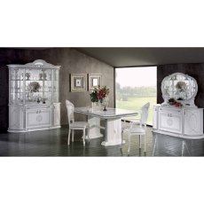 Ben Company New Venus White & Silver 4 Door Buffet