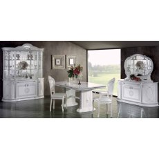 Ben Company New Venus White & Silver Ext- Dining Table