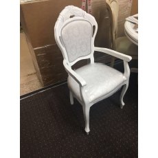 Ben Company New Venus White & Silver Giglio Arm Chair