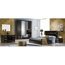 Ben Company Elegance Black & Gold 4 Door Wardrobe