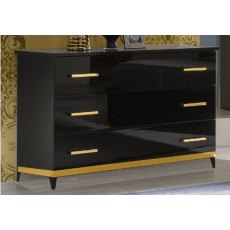 Ben Company Elegance Black & Gold 3 Drawer Dresser Ben Company Elegance Black & Gold 3 Drawer Dresser