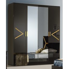 Ben Company Elegance Black & Gold Bedroom Set