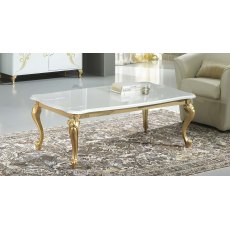 Ben Company Sofia White and Gold Day Coffee Table Ben Company Sofia White and Gold Day Coffee Table