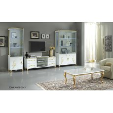 Ben Company Sofia White and Gold Day TV stand Plasma