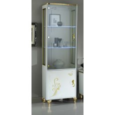 Ben Company Sofia White and Gold 1 Door Vitrine Ben Company Sofia White and Gold 1 Door Vitrine