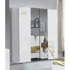 Ben Company Sofia White and Gold Night Sliding Wardrobe Ben Company Sofia White and Gold Night Sliding Wardrobe