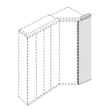 3 Door Sliding Wardrobe with 1 Centre Crystal Mirror and 2 White Glass with 2 Panels