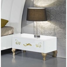 Ben Company Sofia White and Gold Night Table