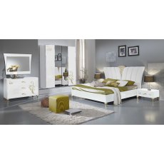 Ben Company Sofia White and Gold Night Table