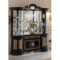 Ben Company Betty Black and Gold 4 Door Vitrine