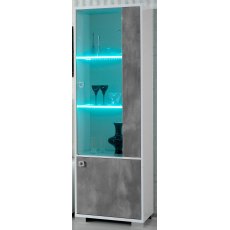 Ben Company Stella White-Grey 1 Door Vitrine Ben Company Stella White-Grey 1 Door Vitrine