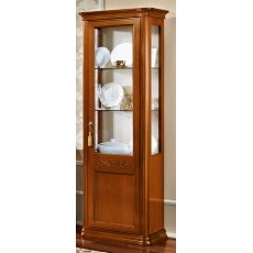 Camel Group Torriani Walnut 1 Door Vitrine With Mirror and LED Light Camel Group Torriani Walnut 1 Door Vitrine With Mirror and LED Light
