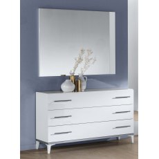 Ben Company Elegance White and Silver 3 Drawer Dresser Ben Company Elegance White and Silver 3 Drawer Dresser