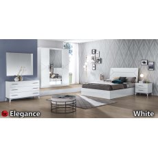Ben Company Elegance White and Silver 4 Door Wardrobe