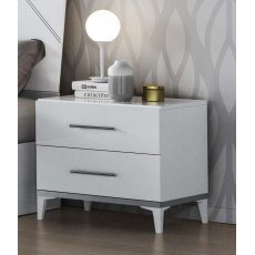 Ben Company Elegance White & Silver Night Table