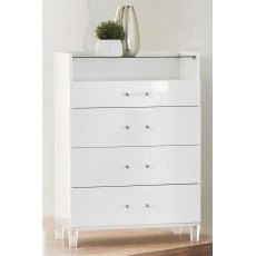 Ben Company Cristal White Tall Chest Ben Company Cristal White Tall Chest