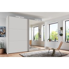 Wiemann Korfu 200 cm 2 Door Sliding Wardrobe in white carcase colour and mirror door Wiemann Korfu 200 cm 2 Door Sliding Wardrobe in white carcase colour and mirror door