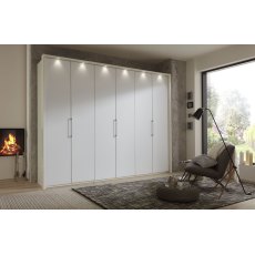 Wiemann Glasgow 300 cm 6 Doors Hinged-Doors Wardrobe With Wooden Doors