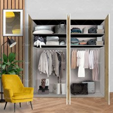 Wiemann Bari of width 200cm hinged-door wardrobe without cornice with handles in chrome/slate
