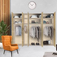 Wiemann Bari of width 350cm hinged-door wardrobe without cornice with handles in chrome/slate