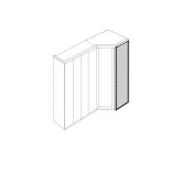 End panel for extended and walk-in corner unit, can be used on left and right of Height 216cm