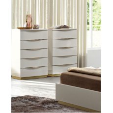 Camel Group  Kharma White Gloss 5 Drawer Chest Camel Group  Kharma White Gloss 5 Drawer Chest