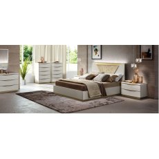 Camel Group Kharma White Gloss Bed With Padded Headboard Camel Group Kharma White Gloss Bed With Padded Headboard