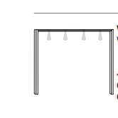 Passe-partout frames with 4 LED lights, for W 200cm, H 221cm, Width per side profile: 5cm sliding wardrobe