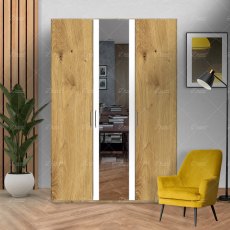 Wiemann Bern of width 150cm hinged-door wardrobe without cornice, with handles in silver/slate Wiemann Bern of width 150cm hinged-door wardrobe without cornice, with handles in silver/slate