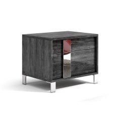 Tuttomobili Emma Dark Teck 2 Drawers Night Stand Tuttomobili Emma Dark Teck 2 Drawers Night Stand