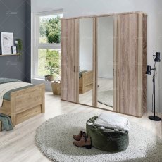 Wiemann Bern of width 200cm hinged-door wardrobe without cornice, with handles in silver/slate Wiemann Bern of width 200cm hinged-door wardrobe without cornice, with handles in silver/slate
